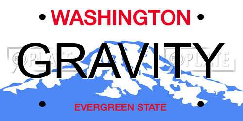 GRAVITY Washington License Plate