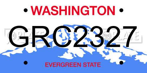 GRC2327 Washington License Plate