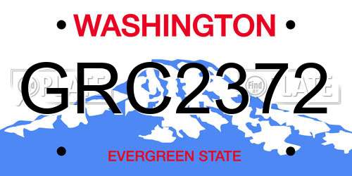 GRC2372 Washington License Plate
