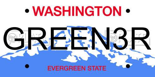 GREEN3R Washington License Plate