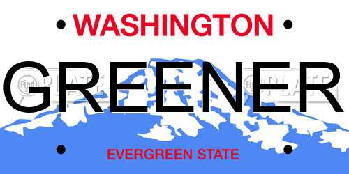 GREENER Washington License Plate