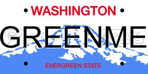 GREENME Washington License Plate