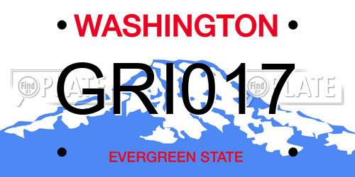 GRI017 Washington License Plate