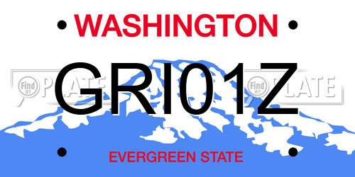 GRI01Z Washington License Plate