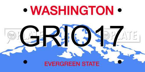 GRIO17 Washington License Plate