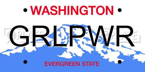 GRLPWR Washington License Plate