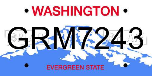 GRM7243 Washington License Plate