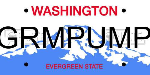 GRMPUMP Washington License Plate