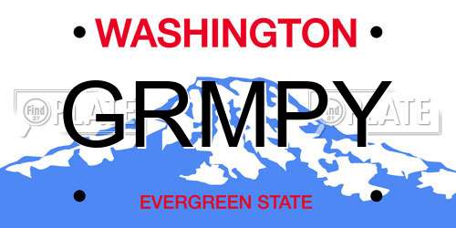 GRMPY Washington License Plate