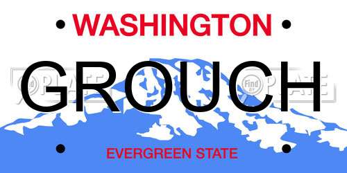 GROUCH Washington License Plate
