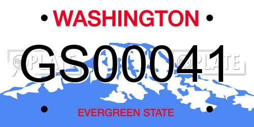 GS00041 Washington License Plate
