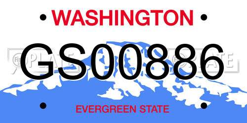 GS00886 Washington License Plate
