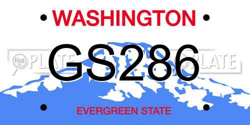 GS286 Washington License Plate