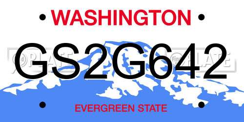 GS2G642 Washington License Plate