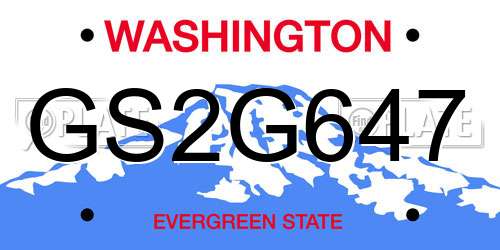 GS2G647 Washington License Plate