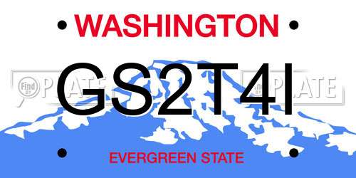 GS2T4I Washington License Plate