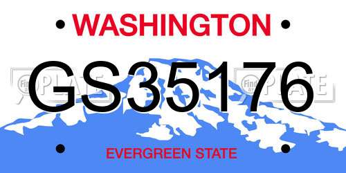 GS35176 Washington License Plate