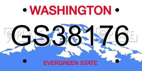 GS38176 Washington License Plate