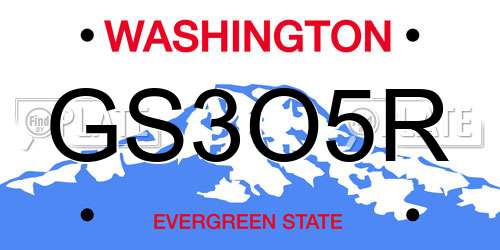GS3O5R Washington License Plate