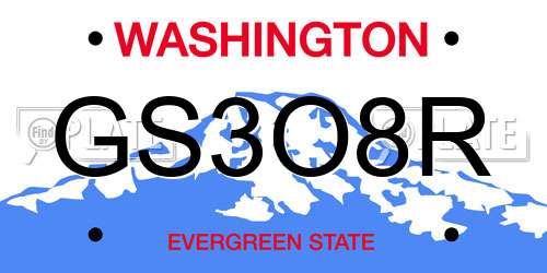 GS3O8R Washington License Plate