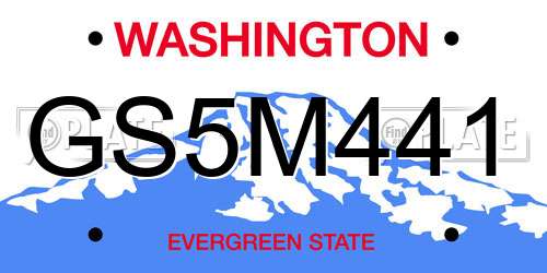 GS5M441 Washington License Plate