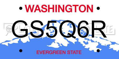 GS5Q6R Washington License Plate