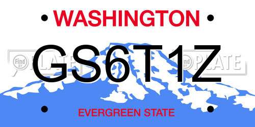 GS6T1Z Washington License Plate