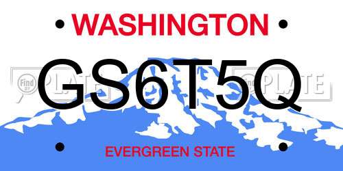 GS6T5Q Washington License Plate