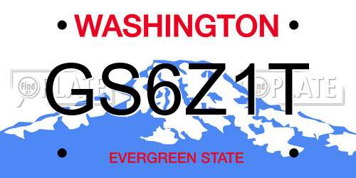 GS6Z1T Washington License Plate
