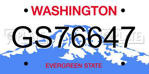 GS76647 Washington License Plate