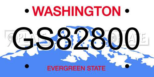 GS82800 Washington License Plate