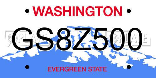 GS8Z500 Washington License Plate