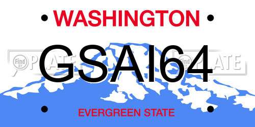 GSAI64 Washington License Plate