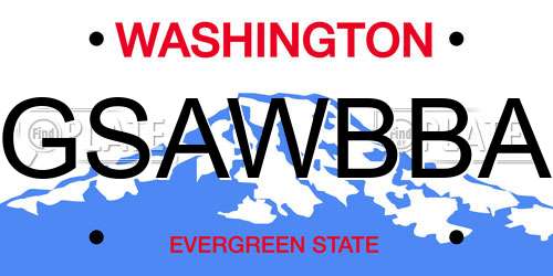 GSAWBBA Washington License Plate