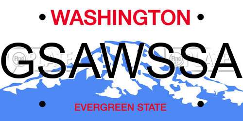 GSAWSSA Washington License Plate