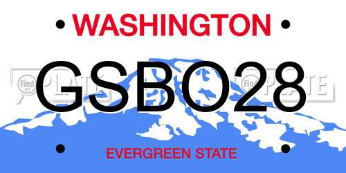GSBO28 Washington License Plate