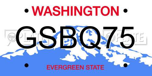 GSBQ75 Washington License Plate