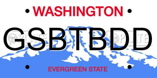 GSBTBDD Washington License Plate