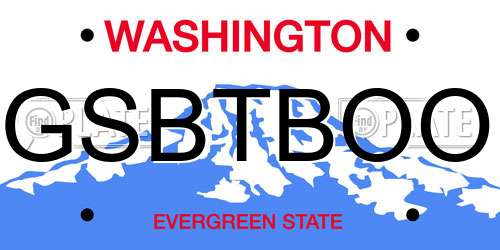 GSBTBOO Washington License Plate