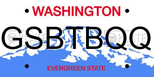 GSBTBQQ Washington License Plate
