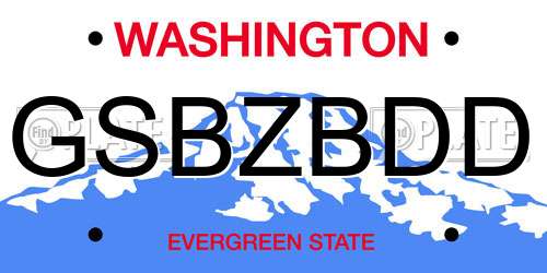 GSBZBDD Washington License Plate
