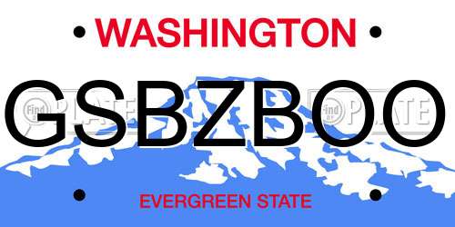 GSBZBOO Washington License Plate