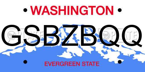 GSBZBQQ Washington License Plate