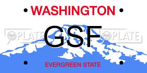GSF Washington License Plate