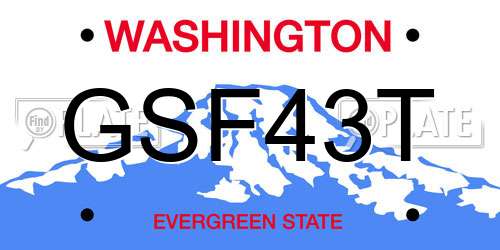 GSF43T Washington License Plate