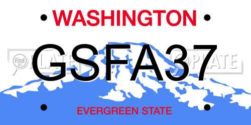 GSFA37 Washington License Plate