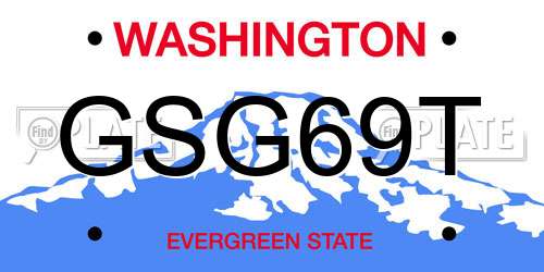 GSG69T Washington License Plate