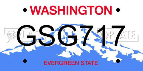 GSG717 Washington License Plate