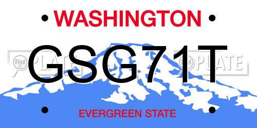 GSG71T Washington License Plate