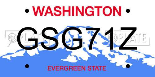 GSG71Z Washington License Plate